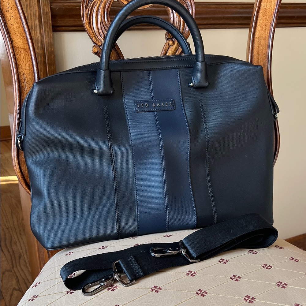 Ted Baker Navy Black Document Briefcase Bag.